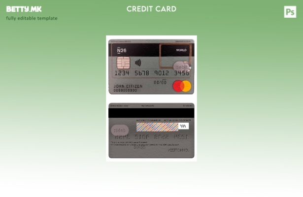 Модерен стил шаблон за дебитна мастер картичка Германија N банка